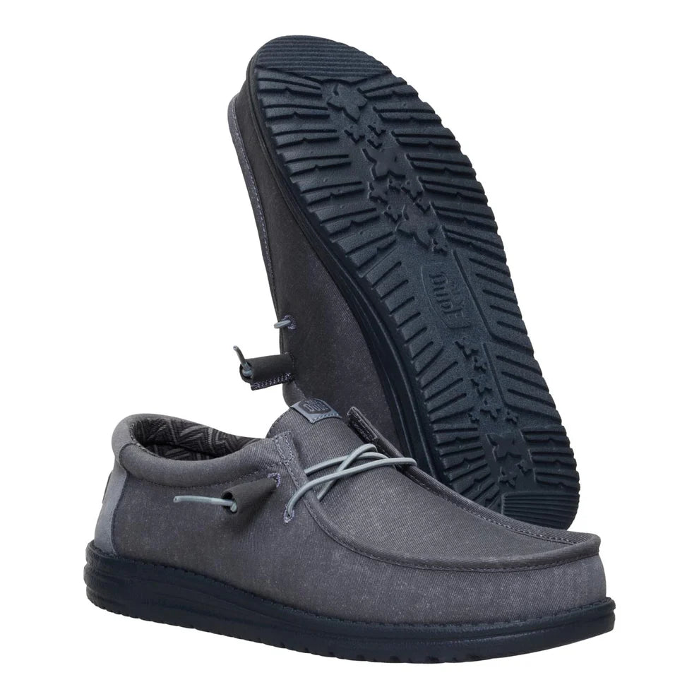 Men's Hey Dude Wally Stretch Canvas Blok Granite Grey 44353-1VT