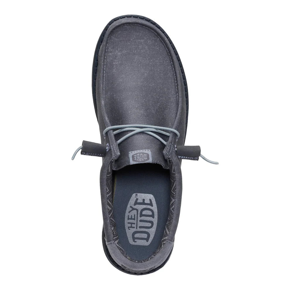 Men's Hey Dude Wally Stretch Canvas Blok Granite Grey 44353-1VT