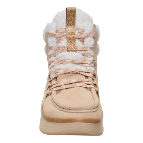 Women's Hey Dude Tan Wendy Peak Apres Suede Cozy Stitch