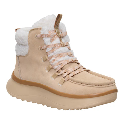 Women's Hey Dude Tan Wendy Peak Apres Suede Cozy Stitch