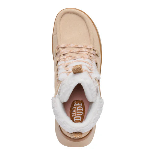Women's Hey Dude Tan Wendy Peak Apres Suede Cozy Stitch