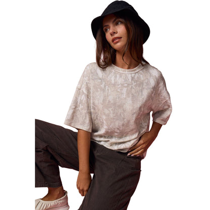 Women's Camo Ribbed Loose Fit Shirt PT51002
