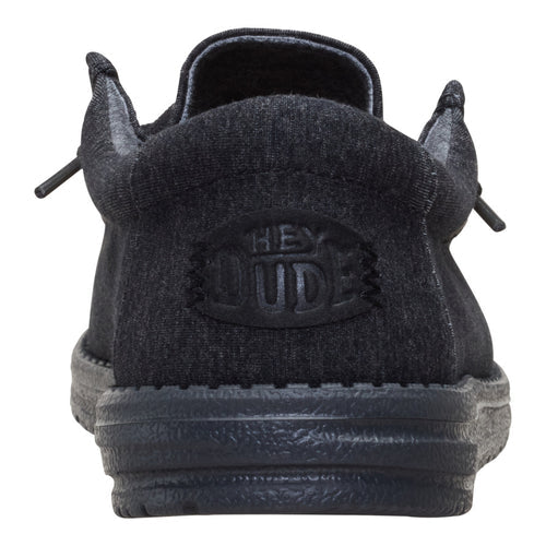 Men's Hey Dude Black Wally Stretch Jersey Casual Shoes 45433-060