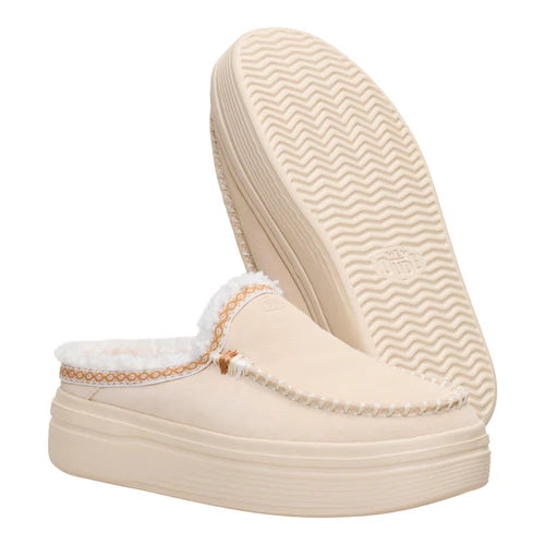 Women's Hey Dude Austin Lift Cozy Stitch Egret Slip On Shoes 45471-0LA