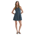 Women's Floral Ditsy Print Denim Button-front Dress CD25910 - Crazy House Western Wear