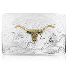 Men's Montana Silversmiths Iconic Western Longhorn Silver Belt Buckle 46510-64