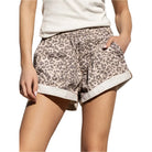 Women's Elastic Waist Cuffed Print Shorts UDTM4984P - Crazy House Western Wear