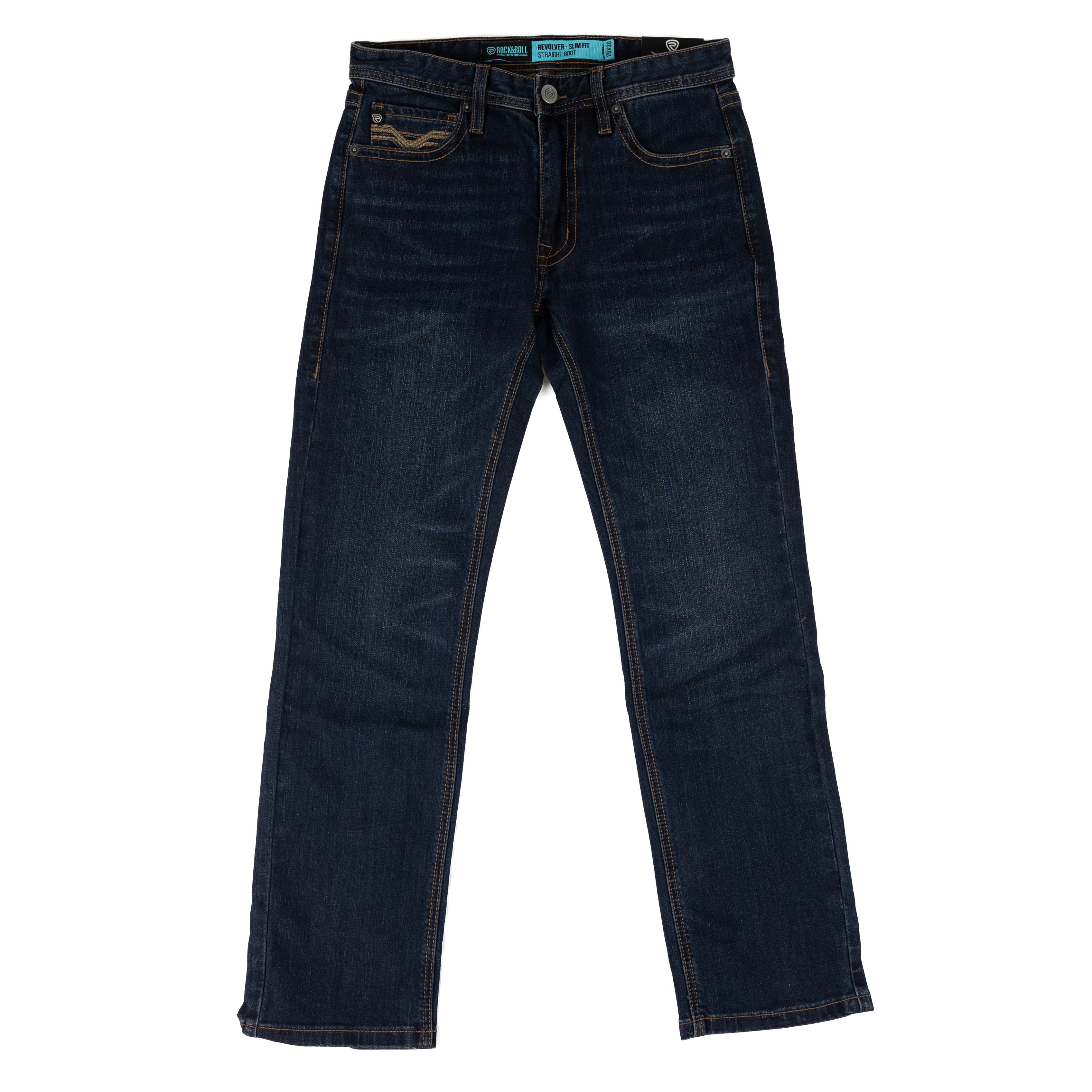 Rock and Roll Denim Men's Slim Fit Revolver Straight Bootcut Jeans BM1RD09807