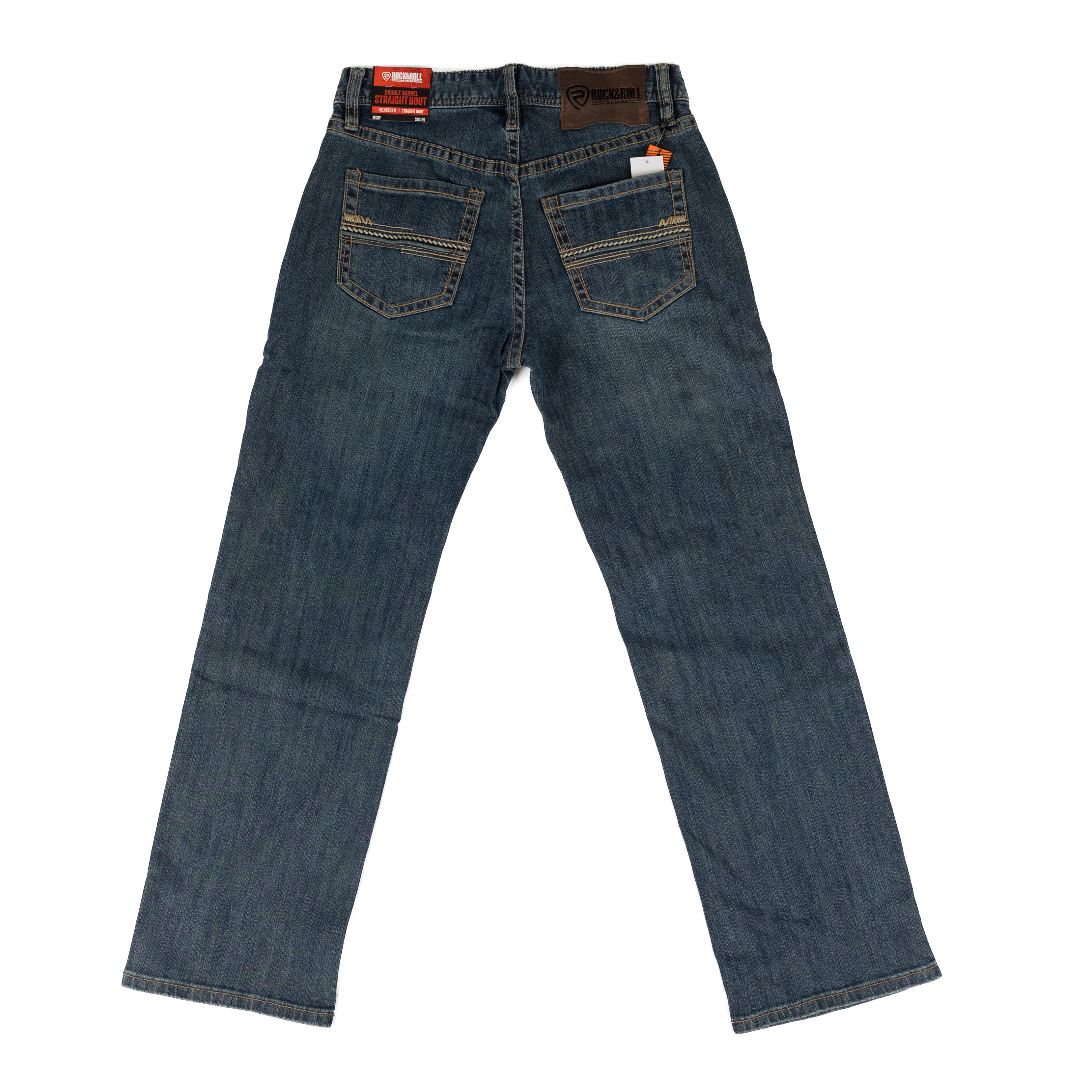 Rock and Roll Denim Men's Double Barrell Straight Mid Wash Bootcut Jeans BM0SD09795