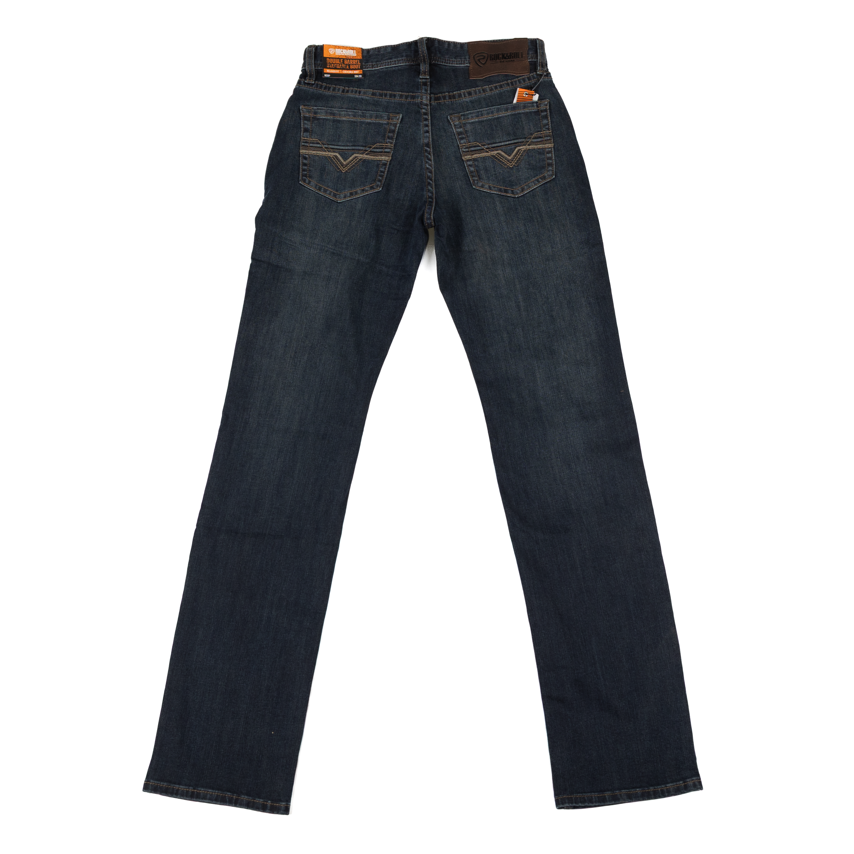Rock and Roll Denim Men's Dark Wash Relaxed Fit Stackable Bootcut Jeans BMTBD09798