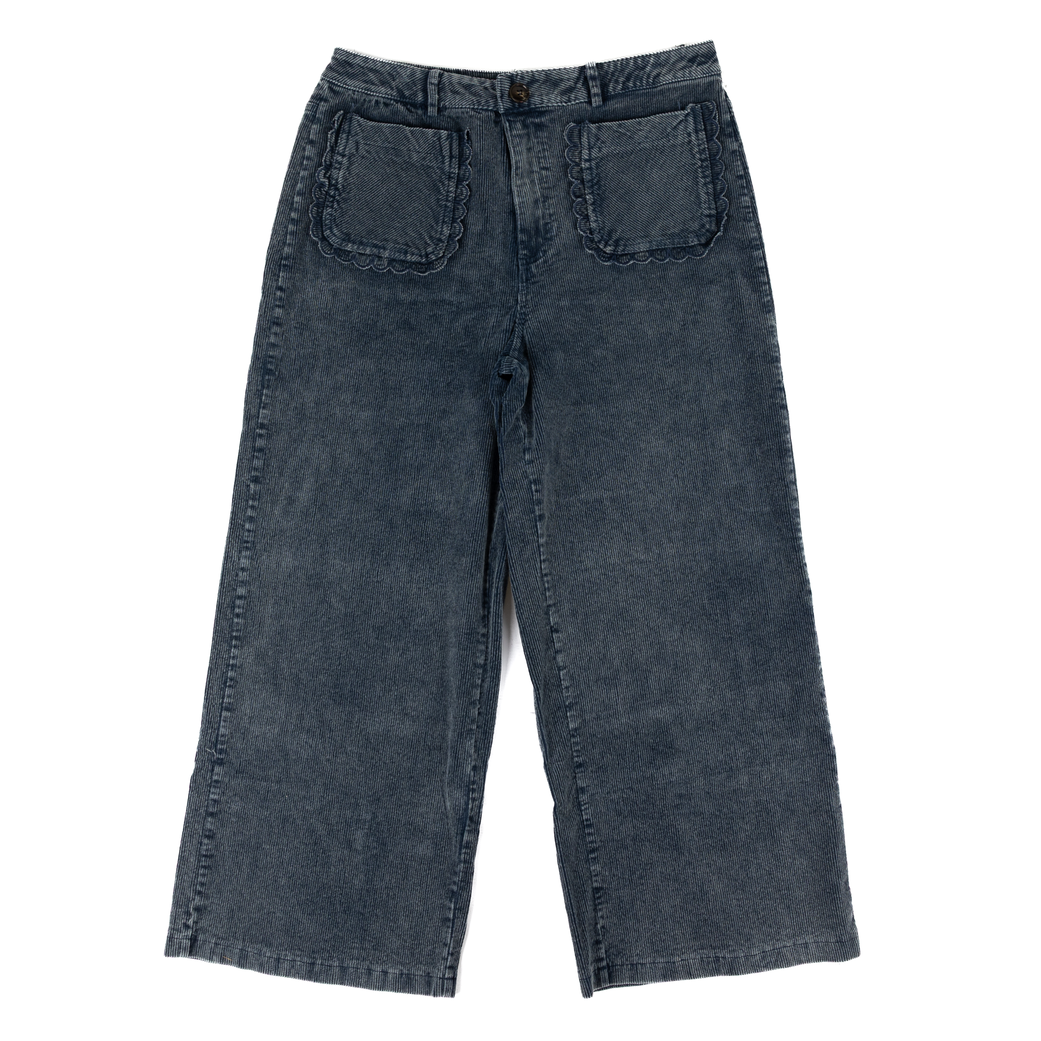 Easel Women's Blue Corduroy Washed Twill Pants 