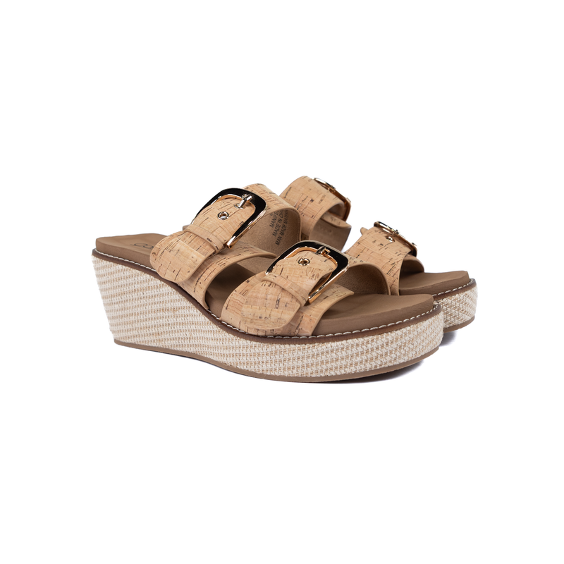 Women's Corky's Cork Manifest Open Toe Wedge Sandals 41-0772-CORK