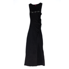 Women's Rock and Roll Black Ruched Side Midi Dress BWD0R08804