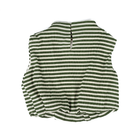 Women's Green and White Mock Neck Sleeveless Bubble Top T8067