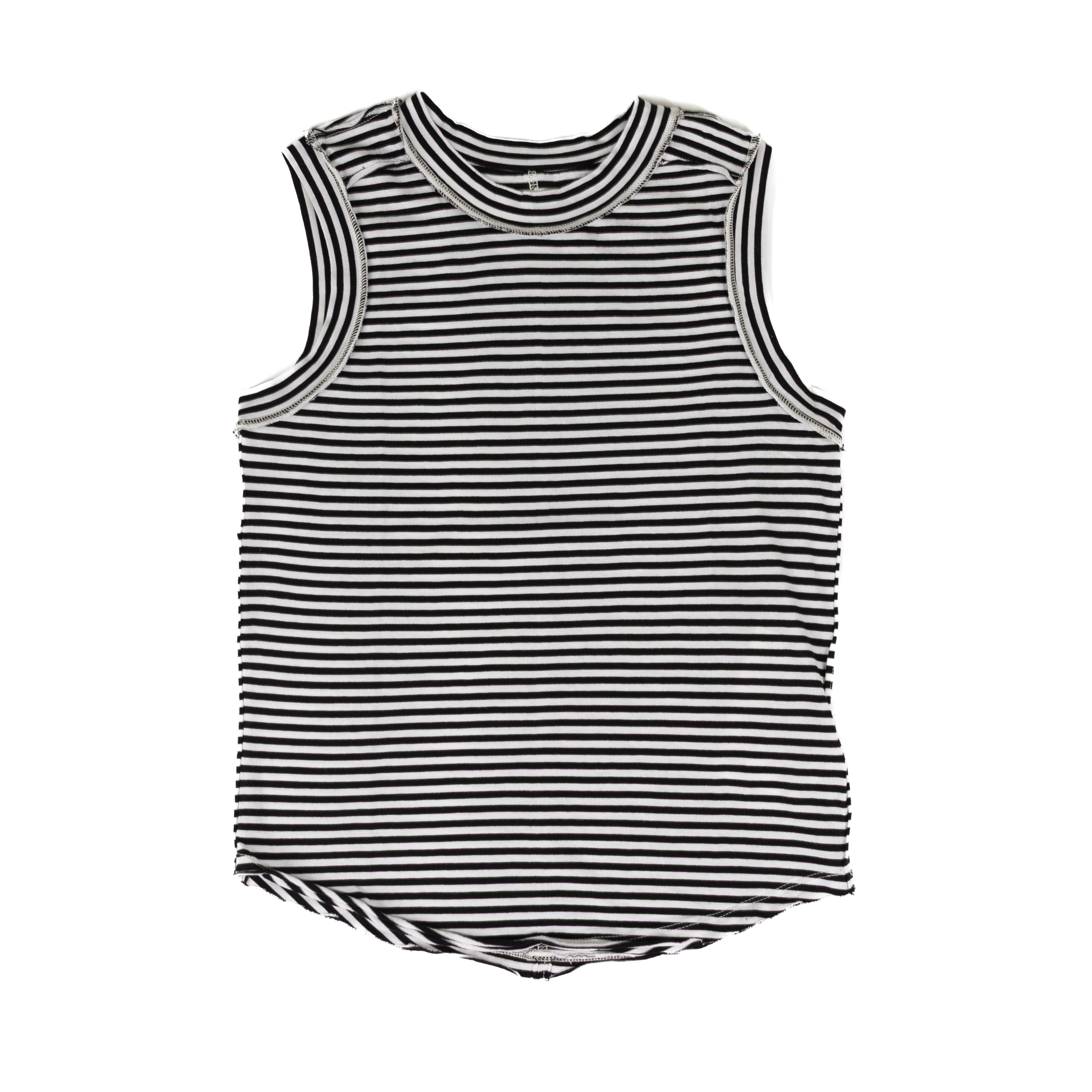 Women's Dear John Black and White Striped Zo Tank Top DKN2102D8BWS