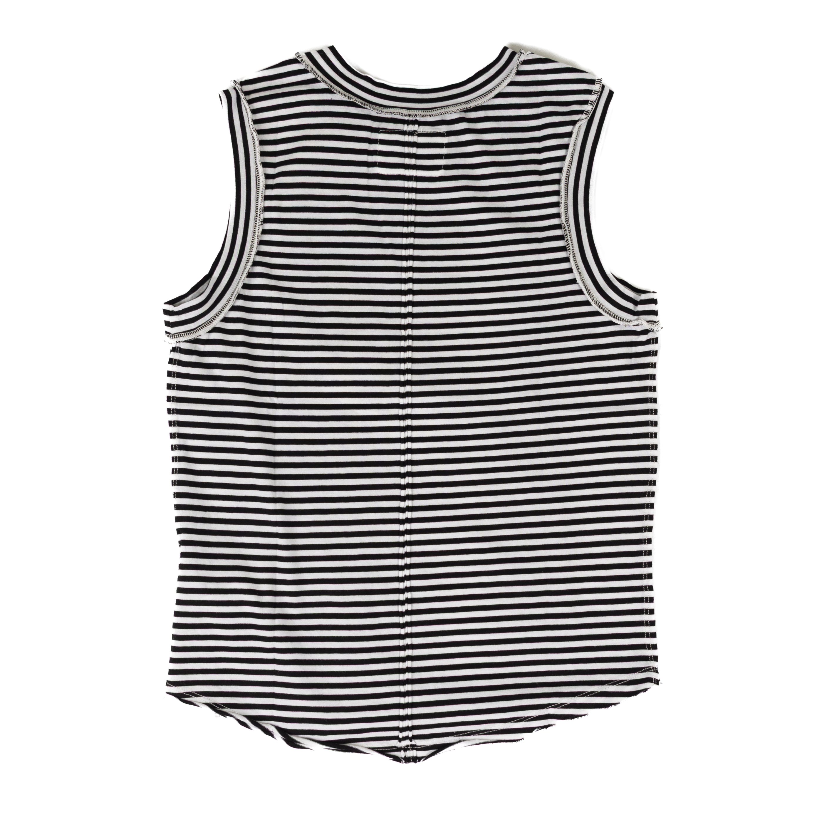 Women's Dear John Black and White Striped Zo Tank Top DKN2102D8BWS