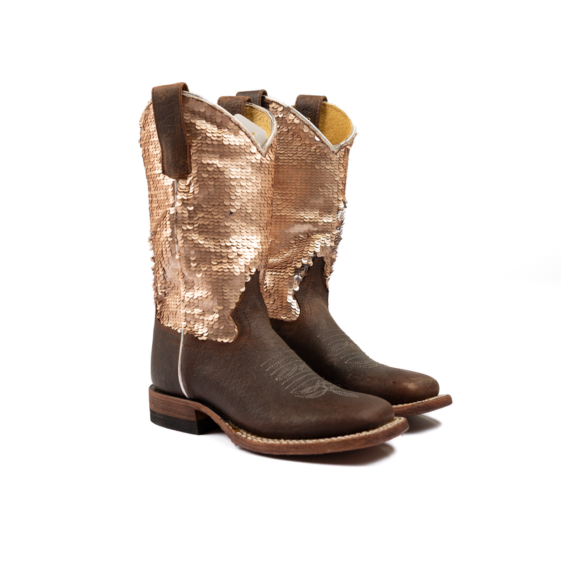 Girl's Macie Bean Distressed Bison with Sparkle Magic Top MK9153