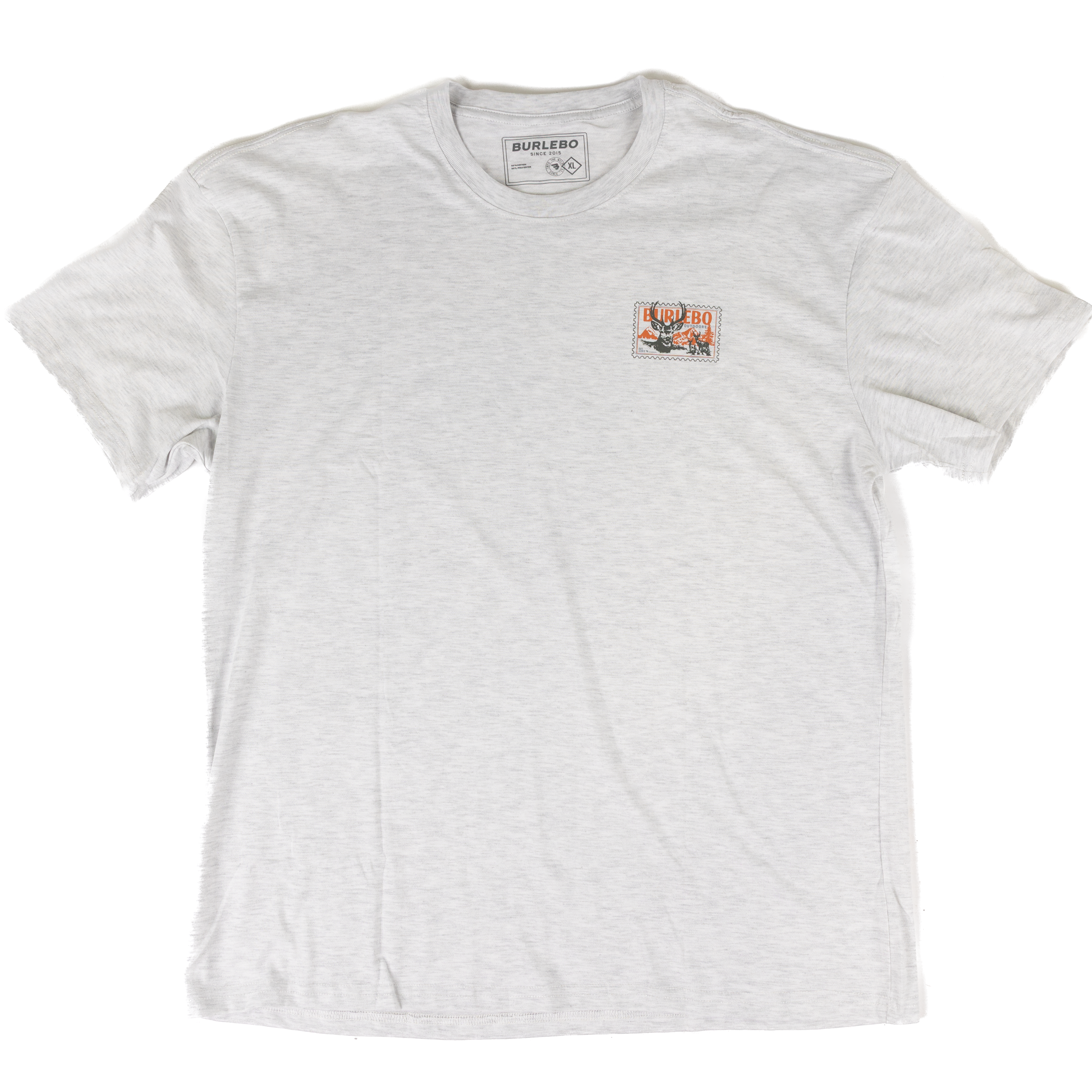 Men's Burlebo Ash Gray Buck Stamp Short Sleeve Tee SST-BKST-AG