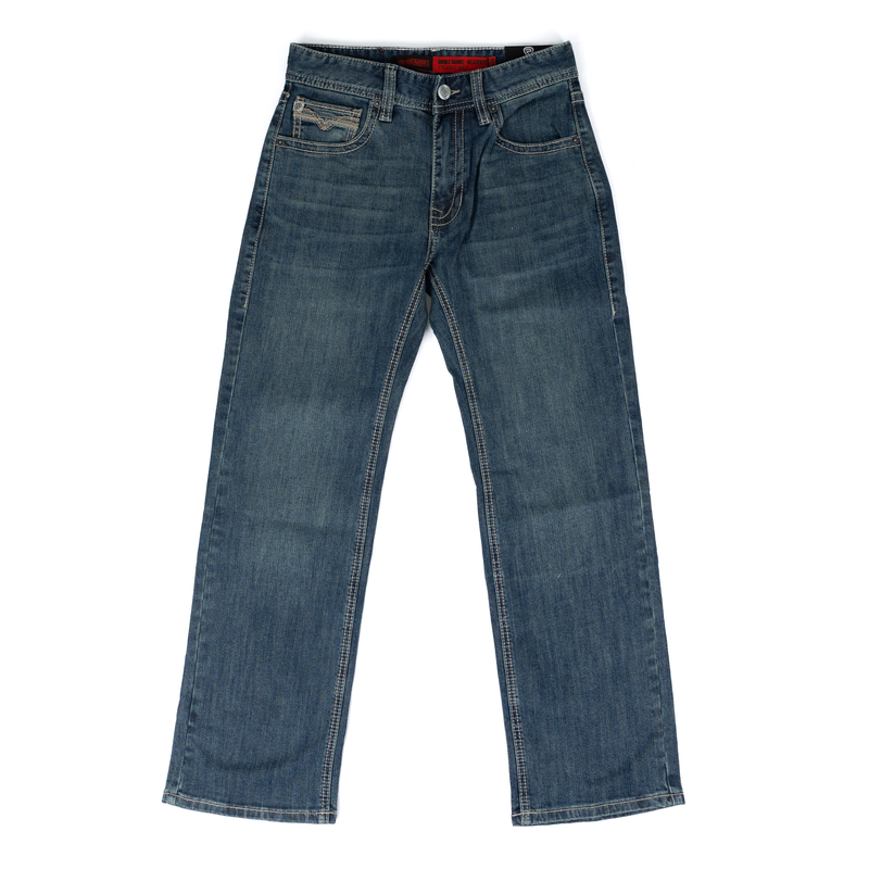 Men's Rock and Roll Dark Wash Double Barrel Straight Jeans BM0SD09114