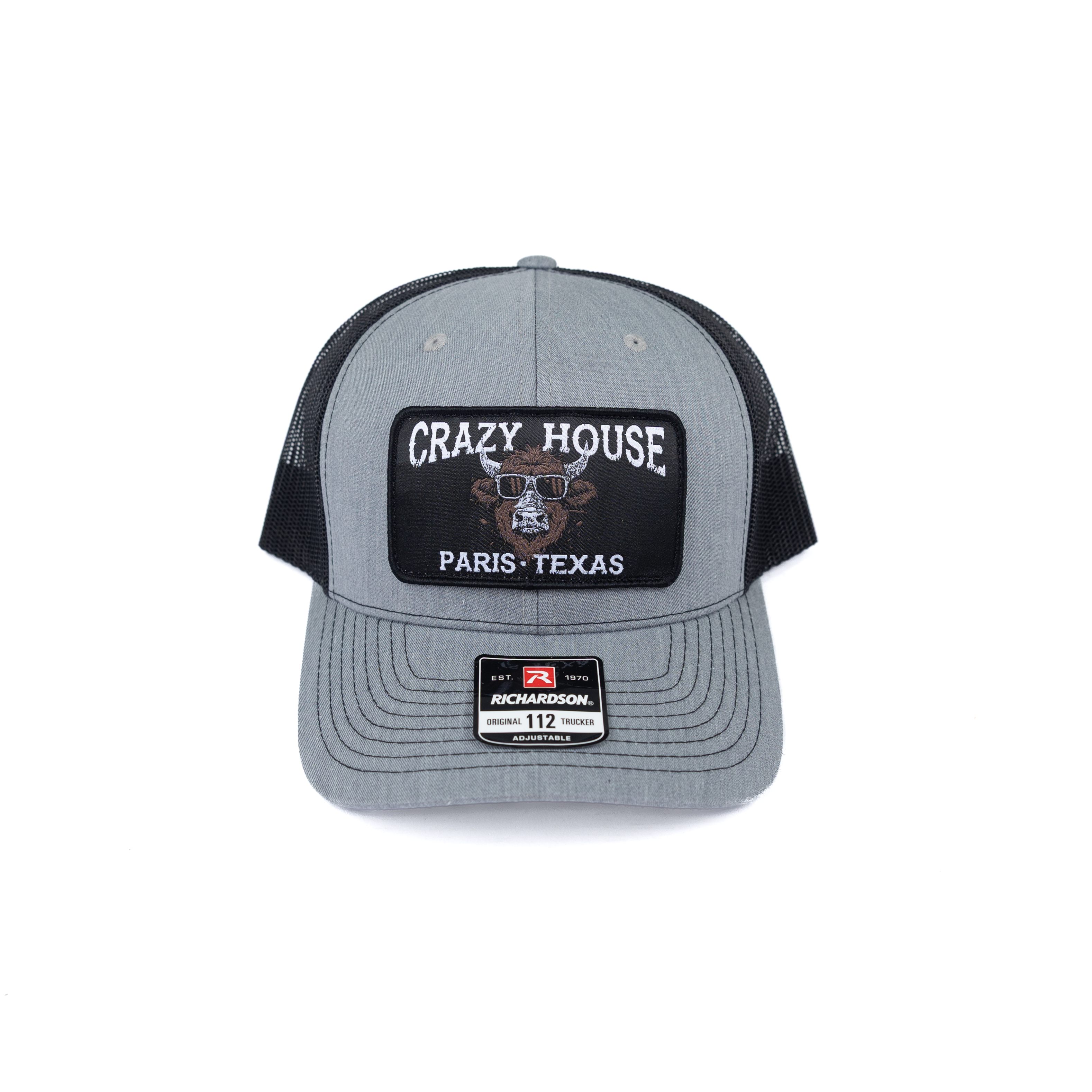 Crazy House Gray/Black Snapback with Cow Patch 