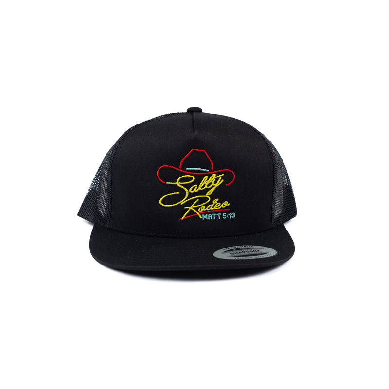 Men's Salty Rodeo Black Snapback with Honkytonk Embroidery 