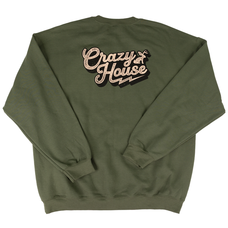Crazy House Military Green Long Sleeve Sweatshirt 