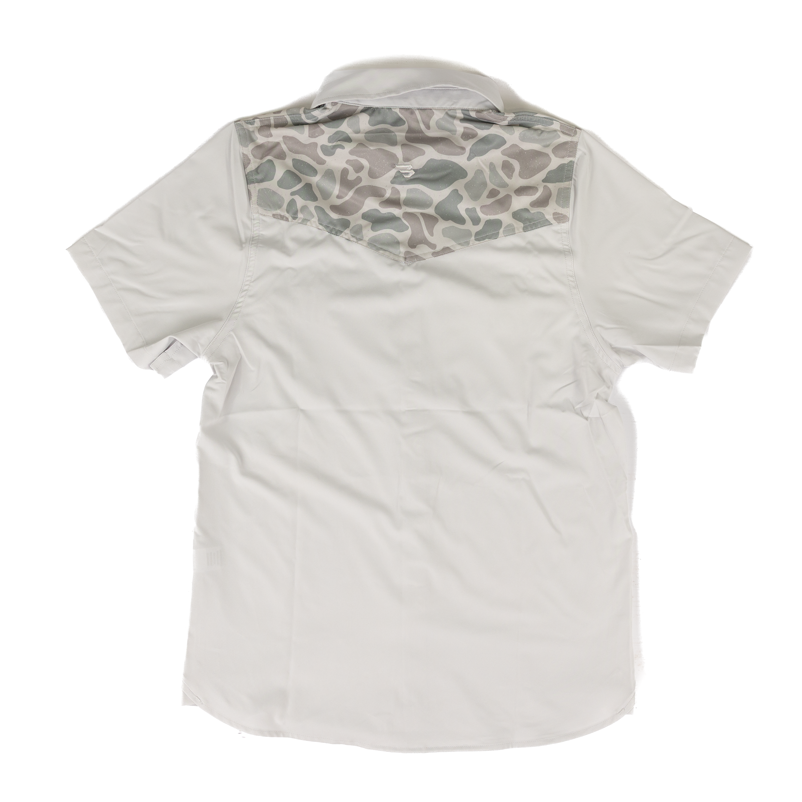 Men's Burlebo Light Gray and Classic Deer Camo Performance Western Shirt PWS-BRDSZN