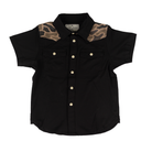 Burlebo Boy's Black and Gauge Camo Performance Western Shirt Y-PWS-DRSZN