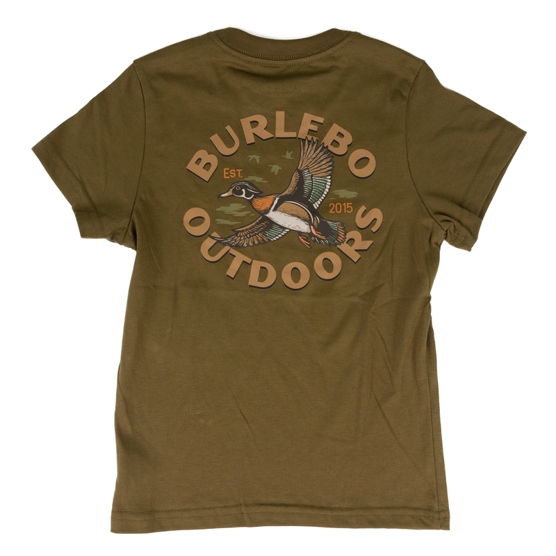 Burlebo Boy's Hunter Green Wood Duck Short Sleeve Tee Y-SST-WDK-HNTG