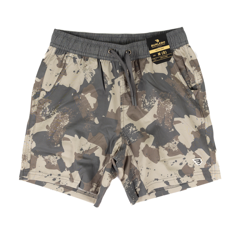 Burlebo Boy's Splatter Camo Athletic Shorts Y-AS-SPLAC