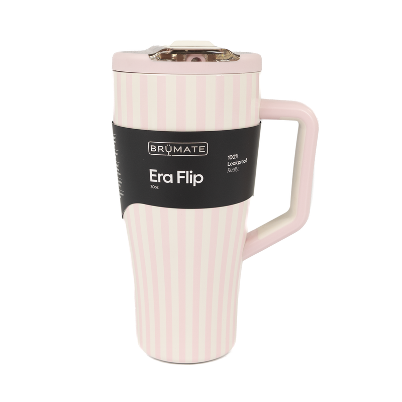 Brumate 30oz Era Flip Strawberries & Cream Striped Leak-Proof Tumbler DWEF30SBC