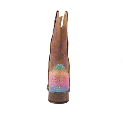 Girl's Roper Wide Square Toe Rainbow Glitter Vamp Boot 09-018-1903-2141