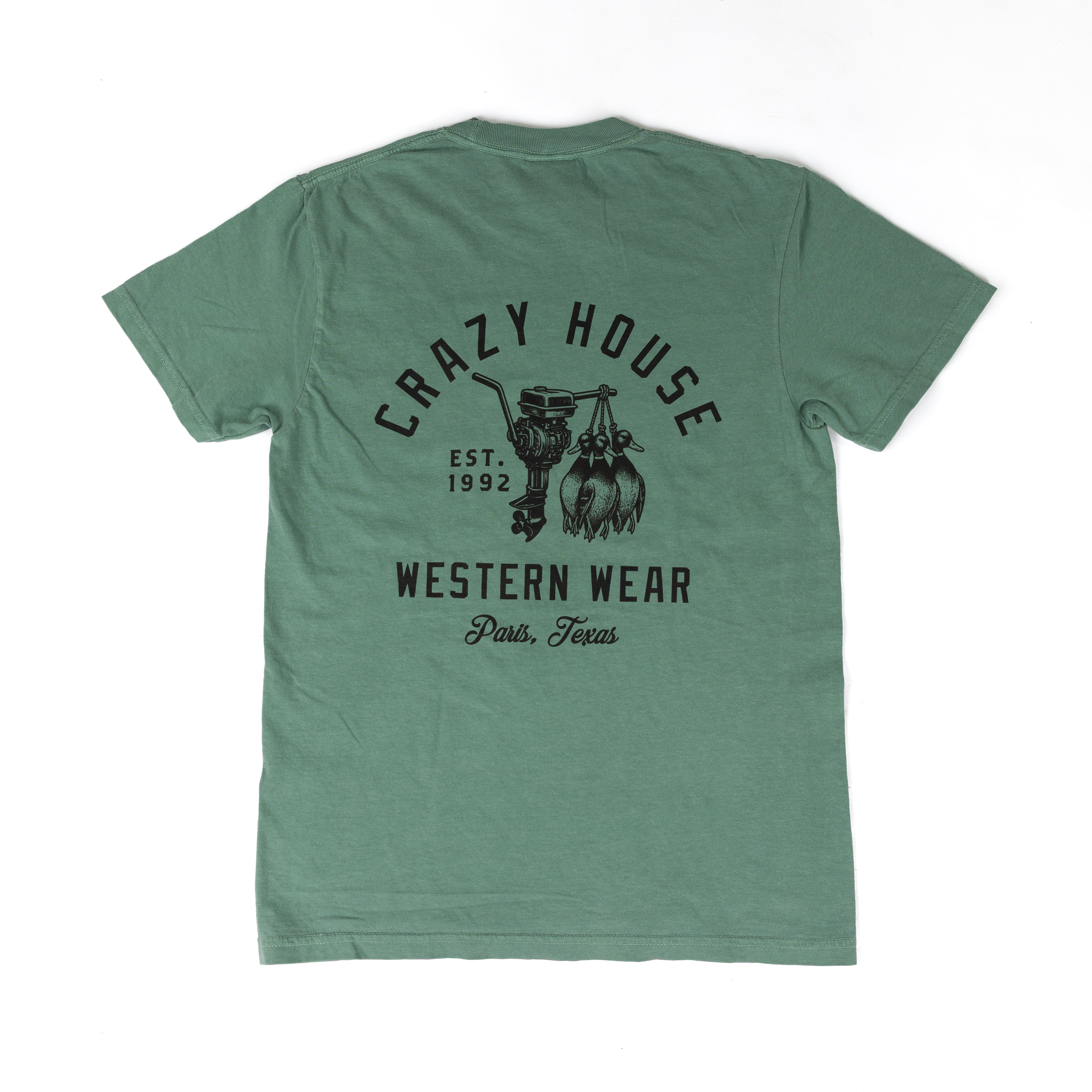 Crazy House Short Sleeve Green Duck Harvest T-shirt 