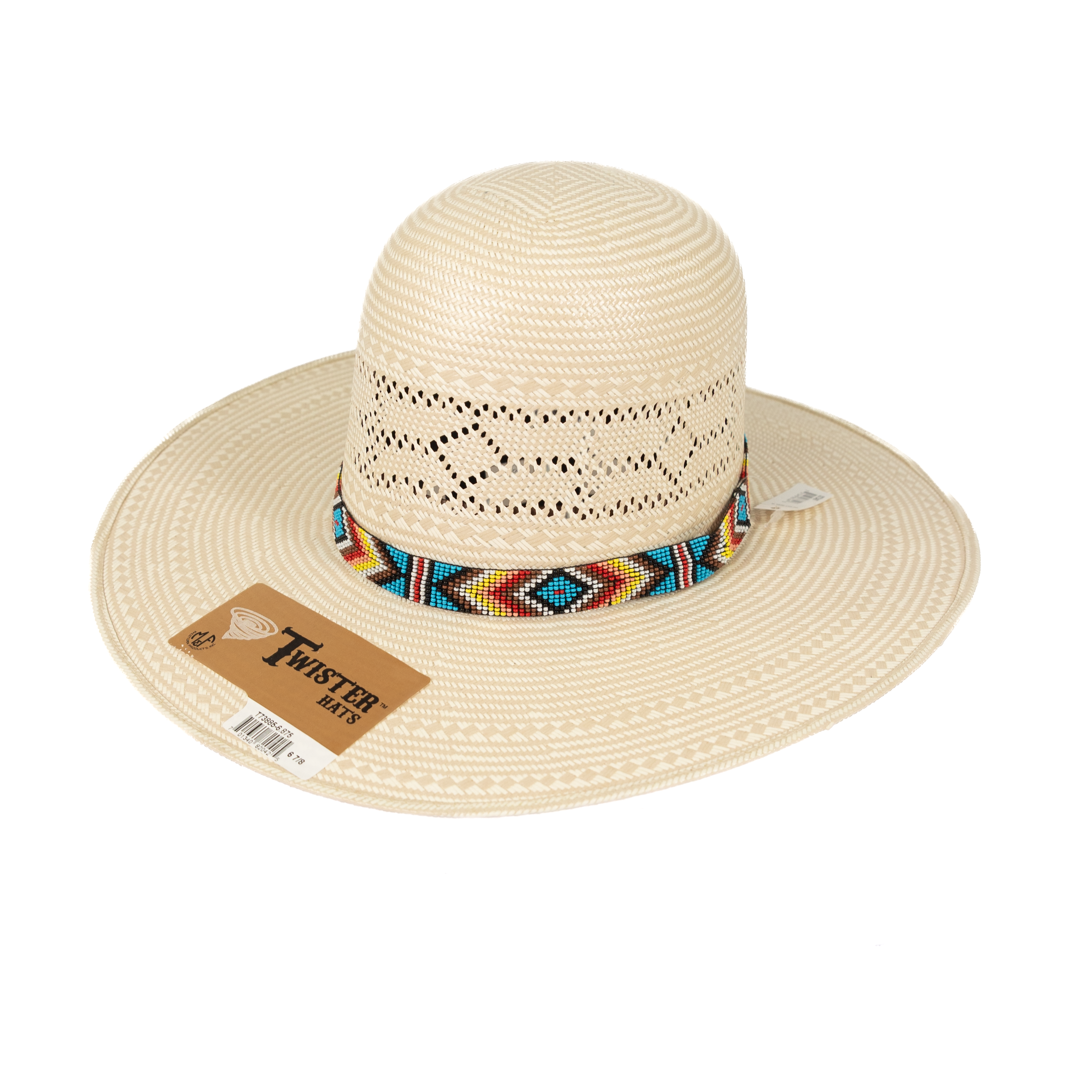 Multi Color Beaded Aztec Stretchable Hatband 