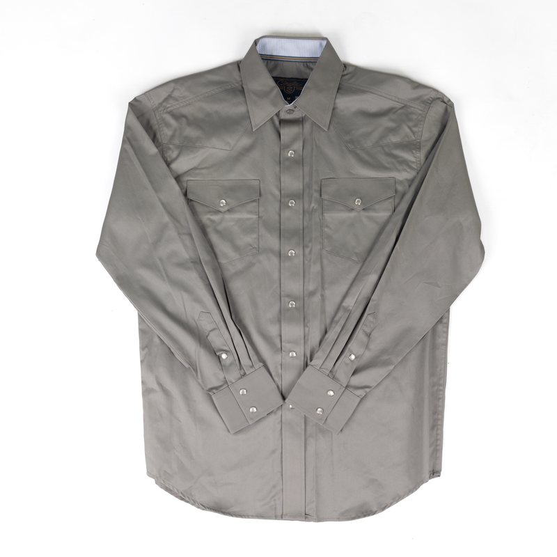 Circle S Men's Long Sleeve Gray Snap Dress Shirt CSS2000-49