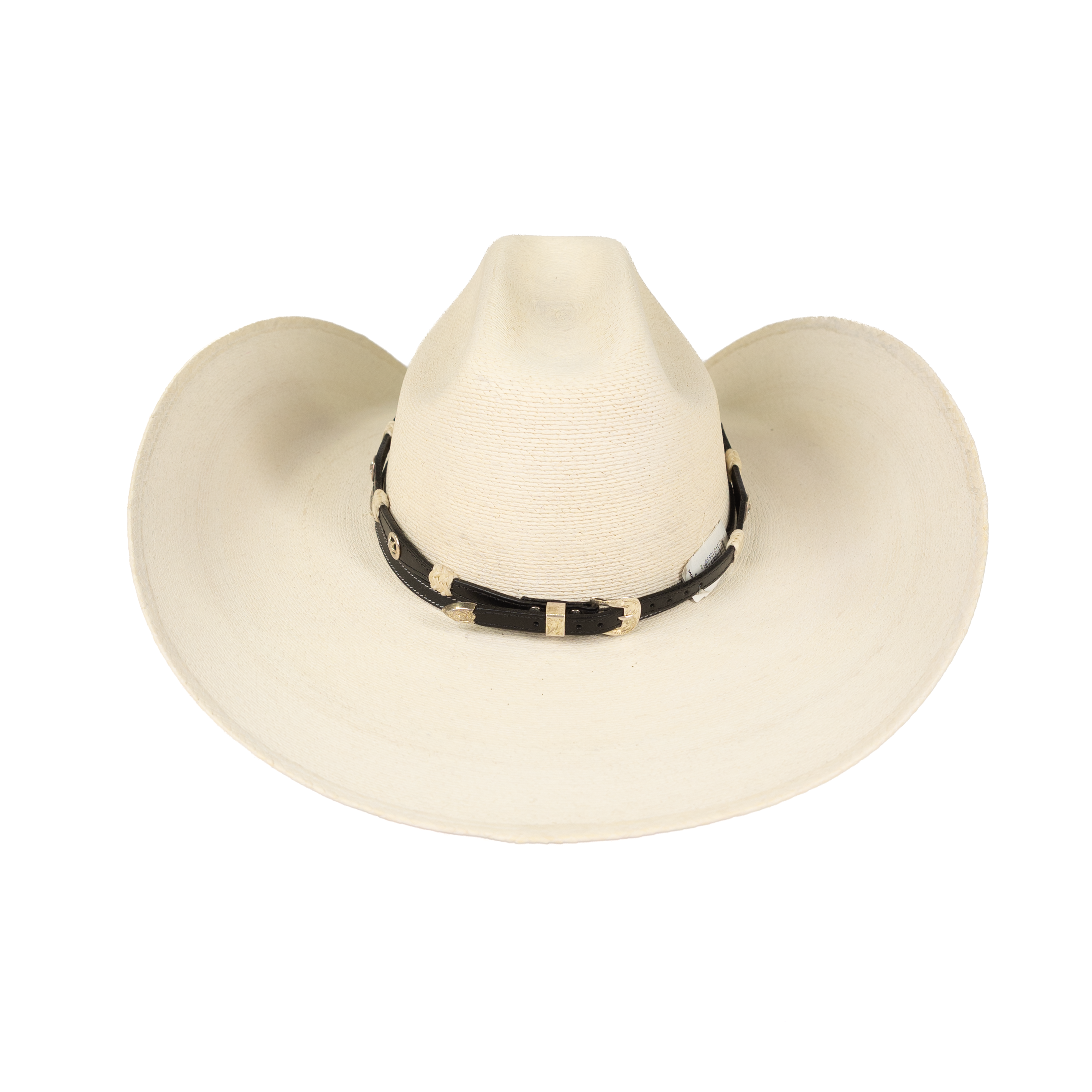 Black, Silver and White Hat Band with Texas Conchos 