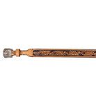 Leather Tooled Hat Band with Blue Underlay