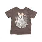 Girl's Gray Lace Ghost Short Sleeve T-shirt 