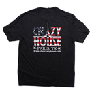 Crazy House Gray American Flag T-shirt