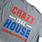 Crazy House Heather Gray Red White And Blue T-shirt 