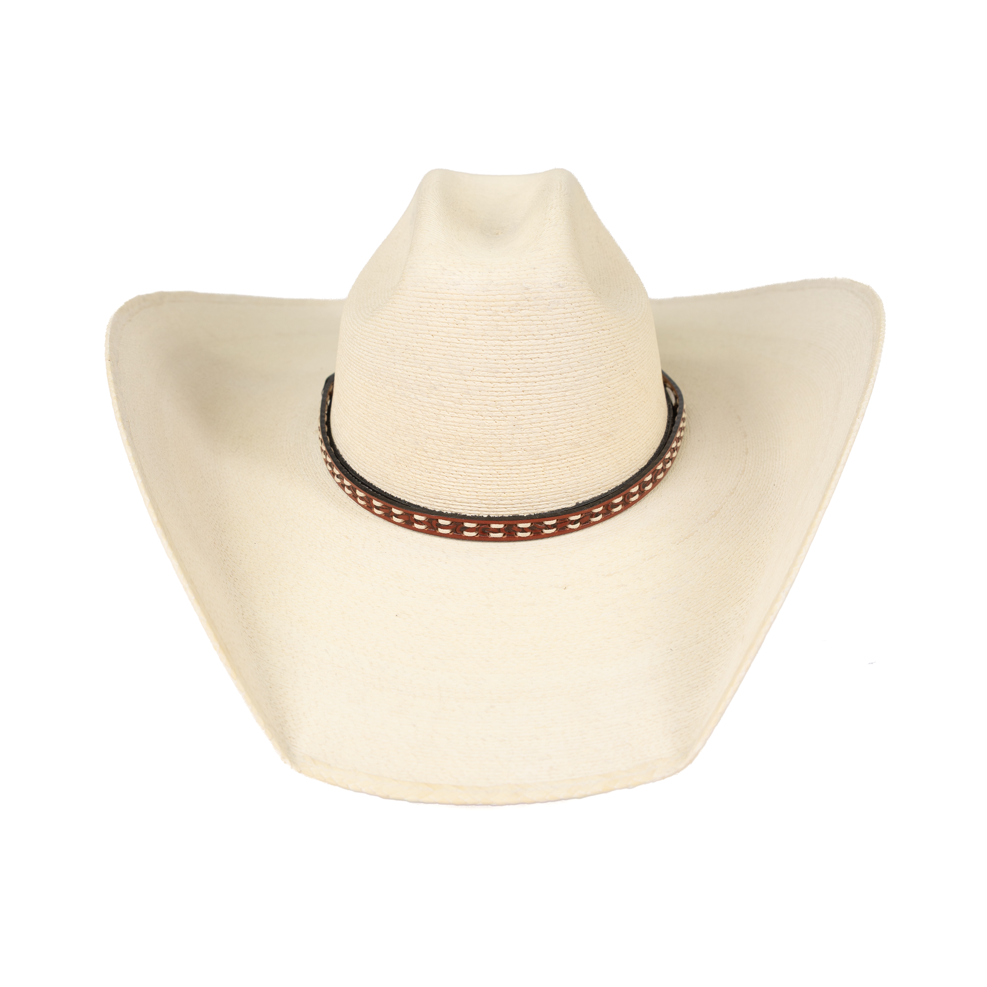Brown Leather Taper Laced Tooled Hat Band 