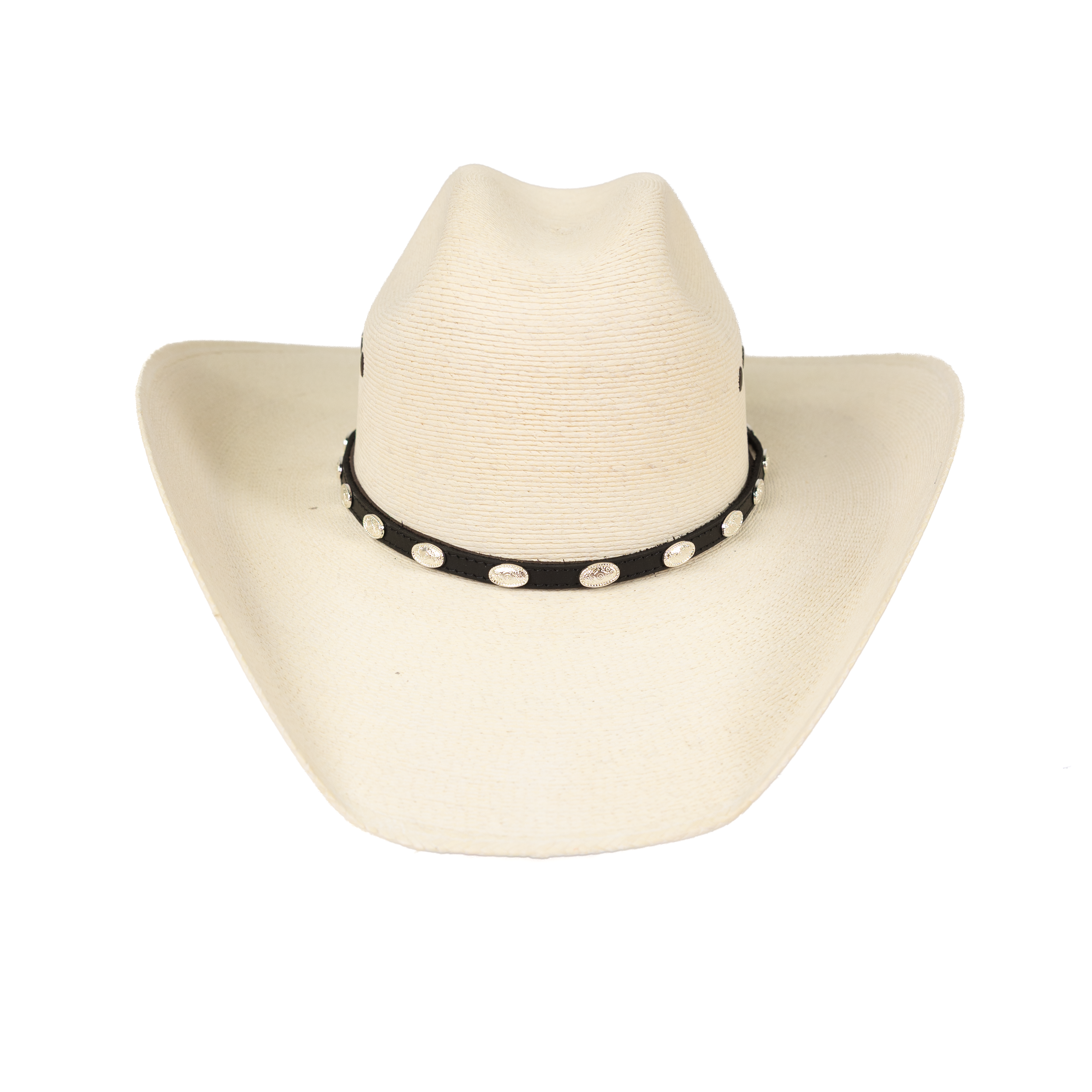 Black Hat Band with Silver Conchos
