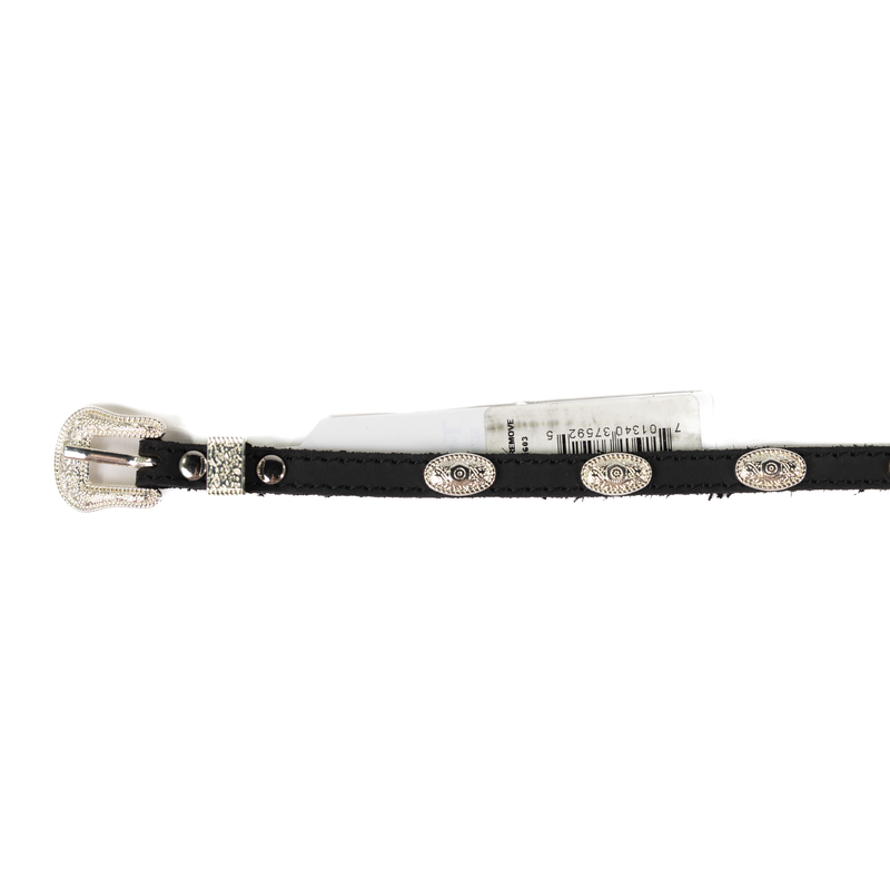 Black Hat Band with Silver Conchos