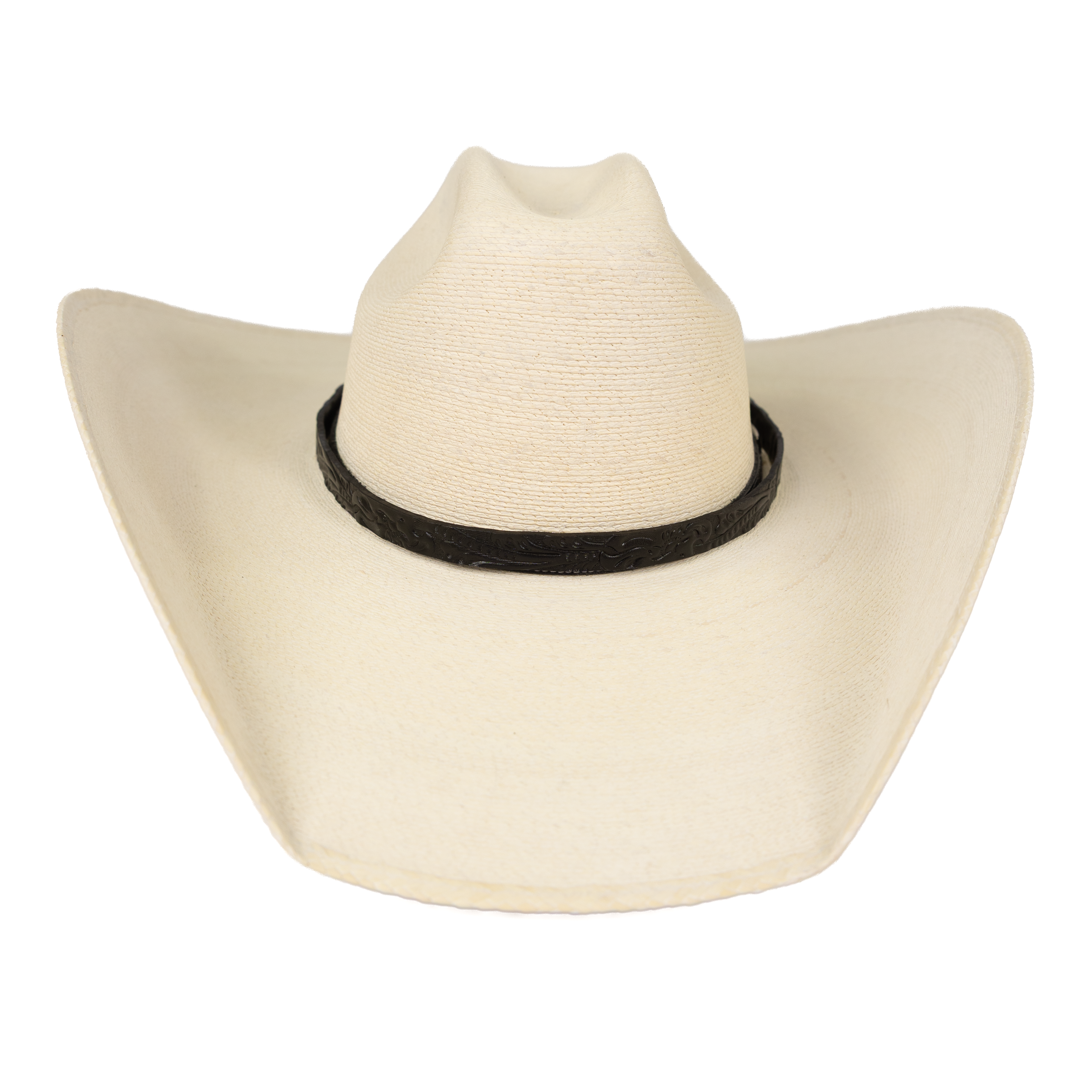 Black Tooled Leather Hat Band 