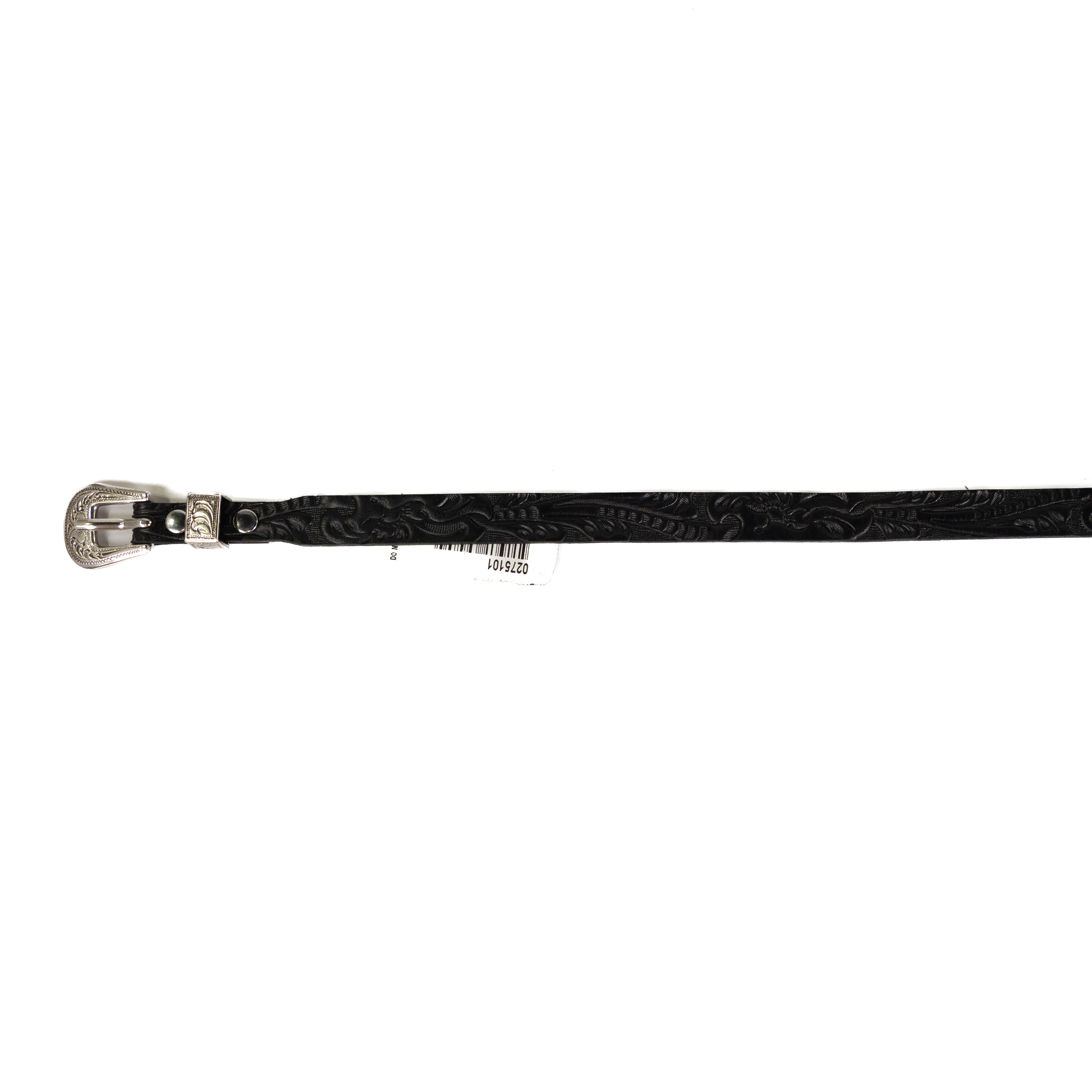 Black Tooled Leather Hat Band 