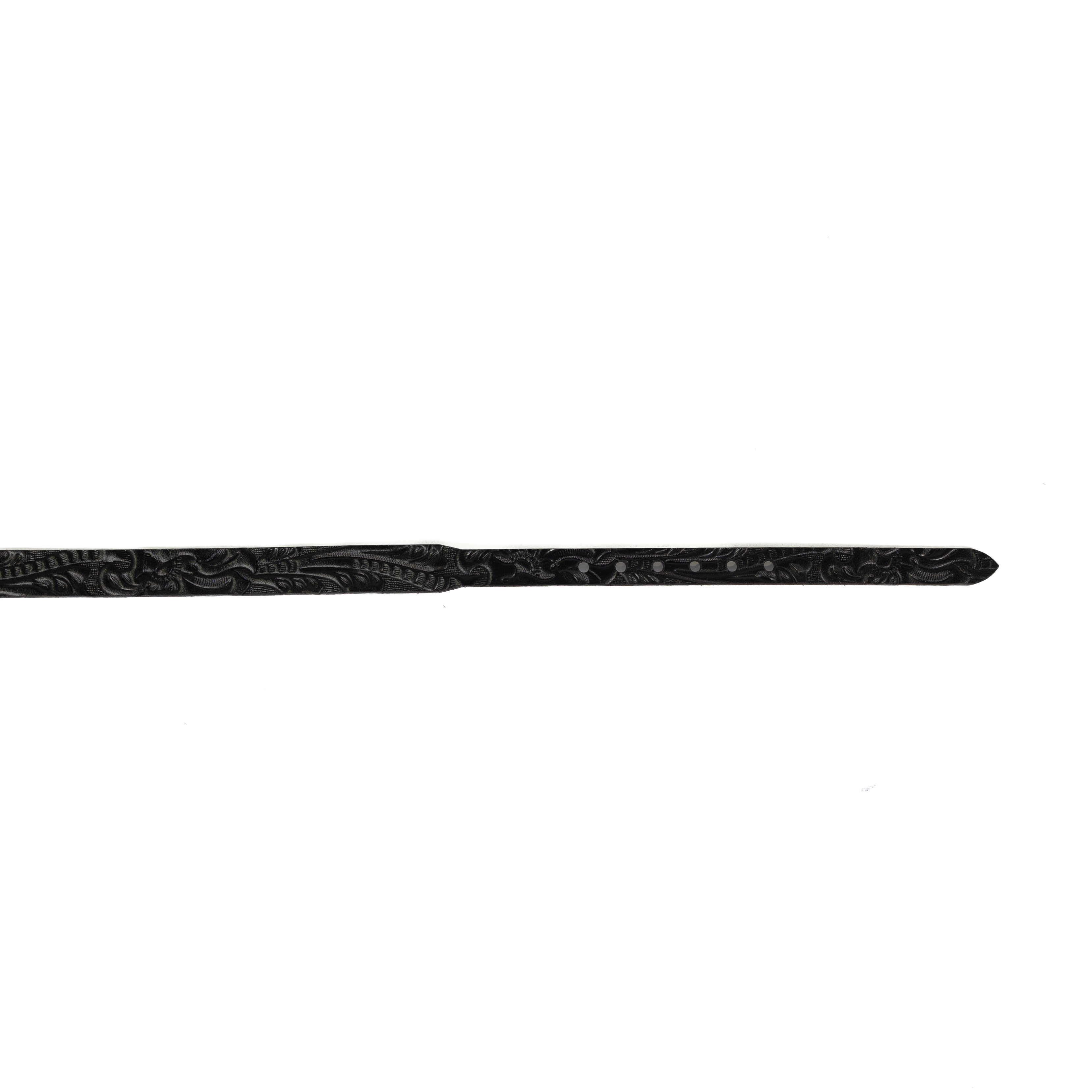 Black Tooled Leather Hat Band 