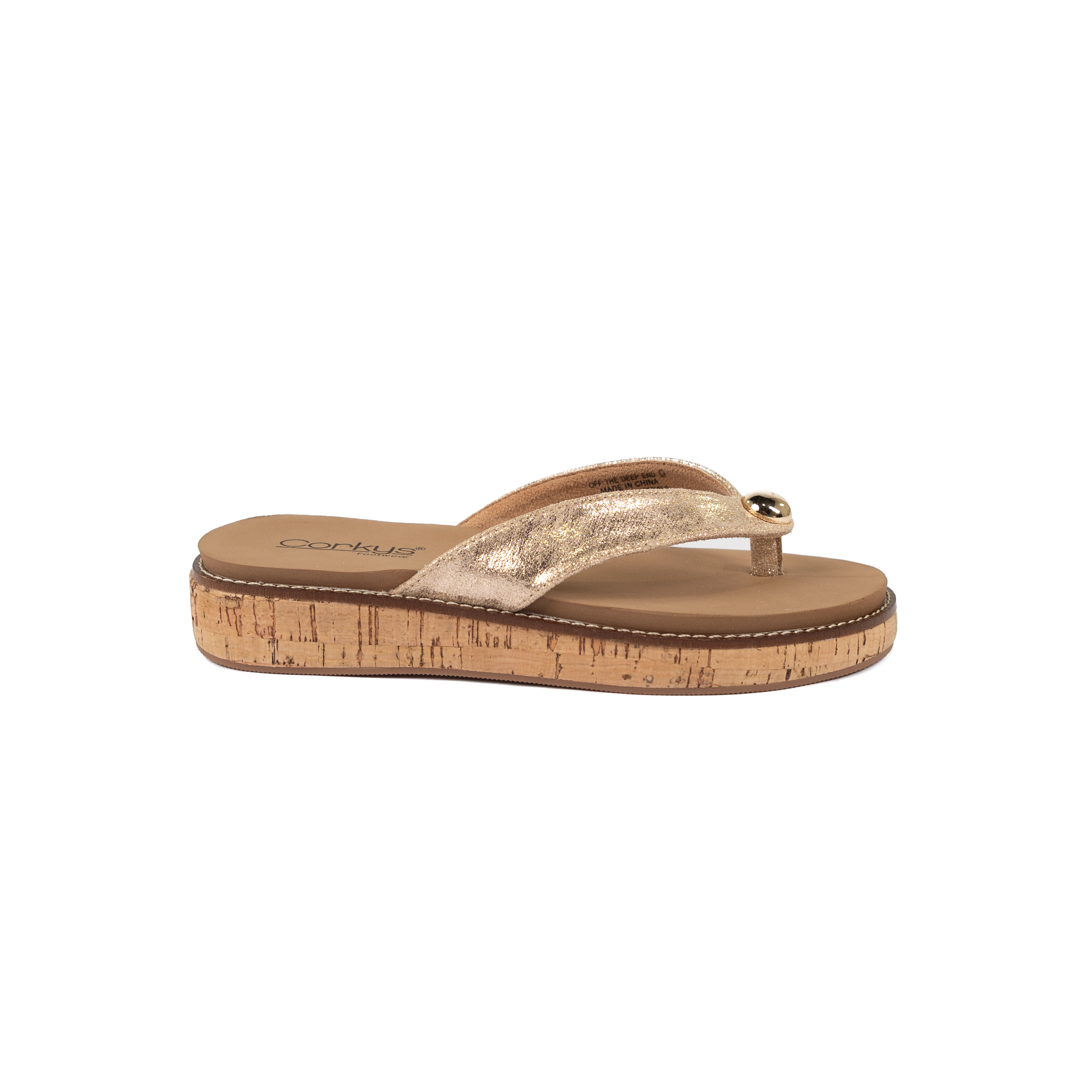 Women's Corkys Gold Off the Deep End Flip Flops 41-0737-GOLD