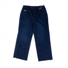 Women's Ethyl Dark Wash Pants with Cut Out Flowers P601MWE