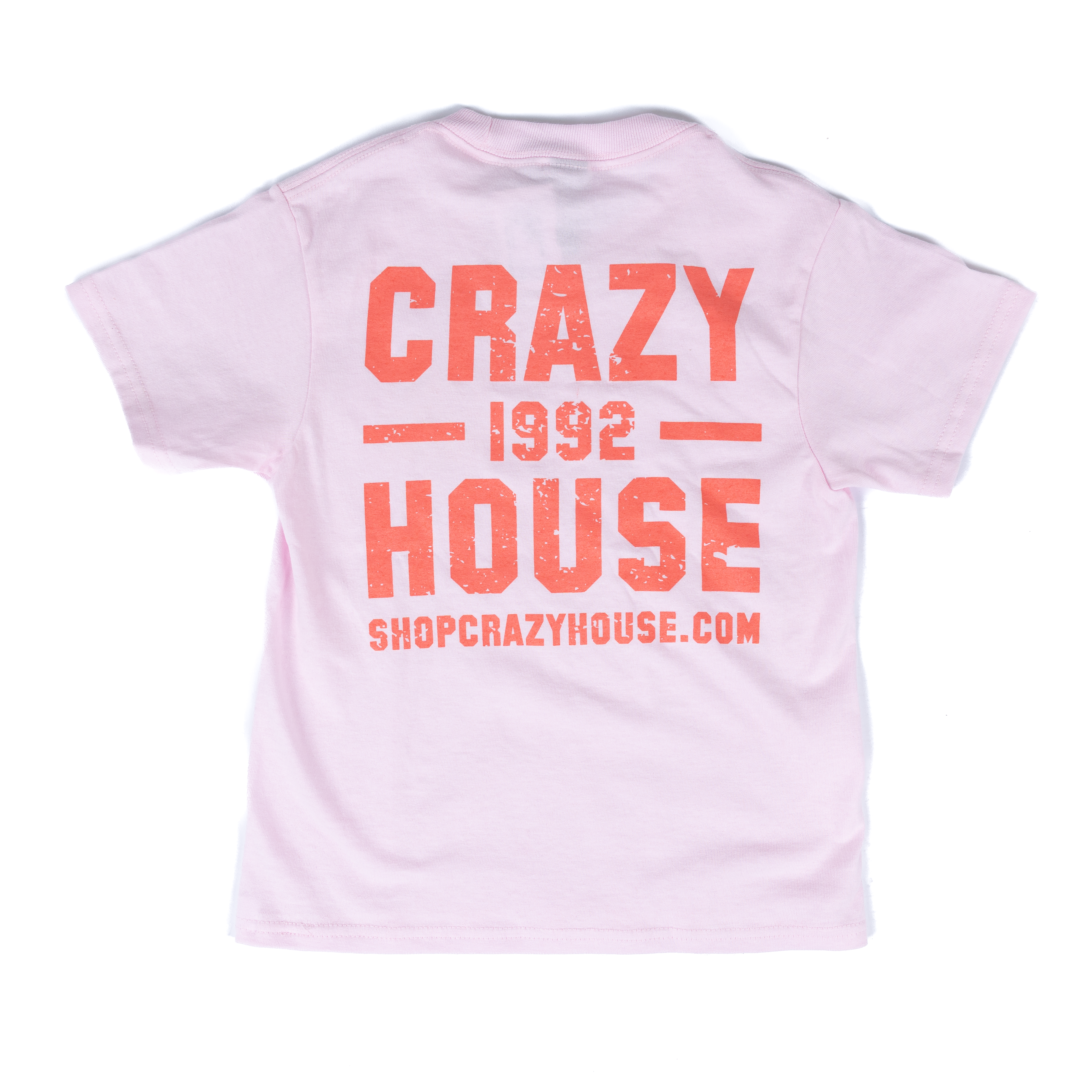 Youth Crazy House Pink 1 on 1 Short Sleeve T-shirt 