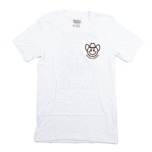 Women's Rodeo Hippie White Short Sleeve "Guest Check" T-shirt